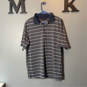 Walter Hagen Men's Striped Golf Polo Short sleeve Shirt - Blue and Gray size med